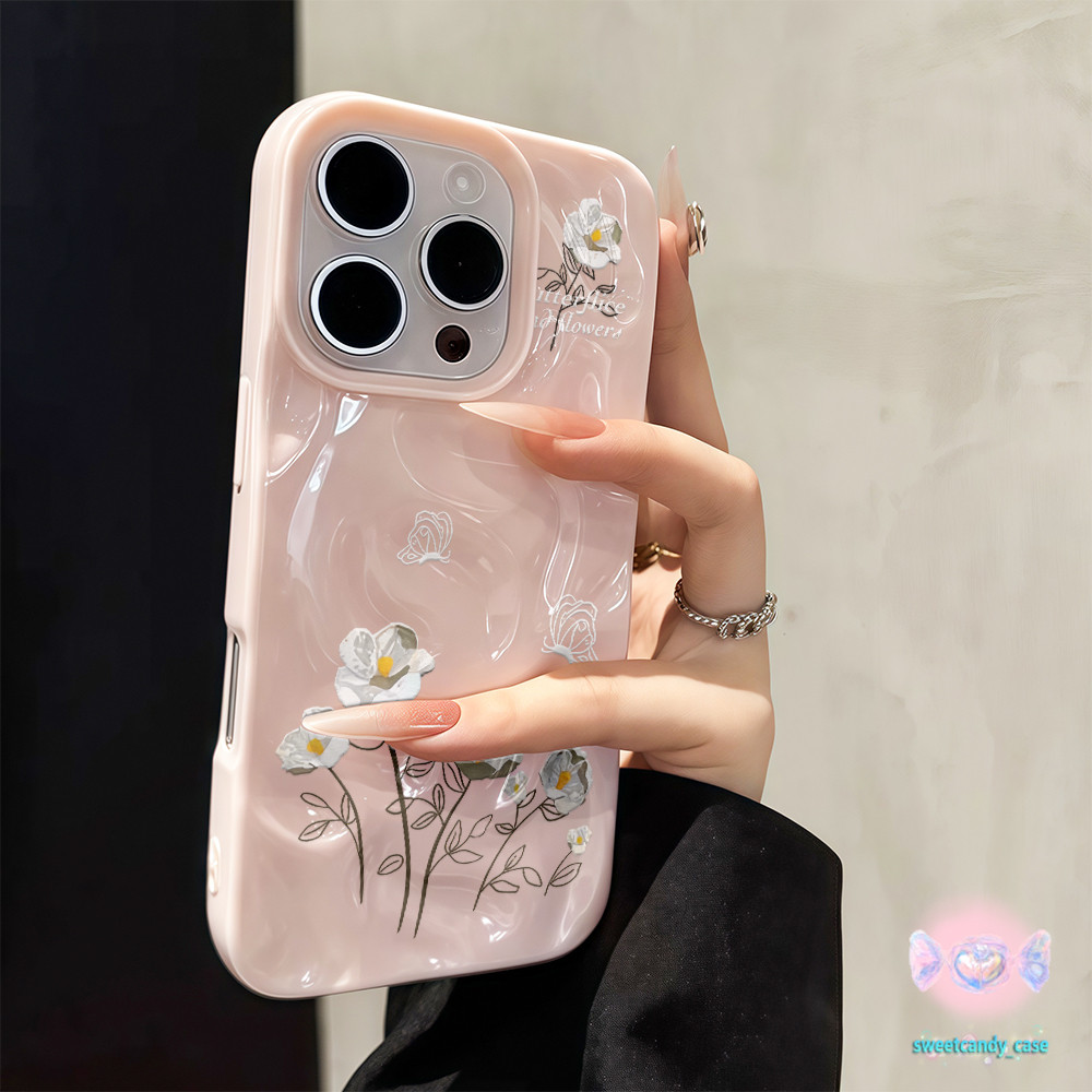💖จัดส่งในพื้นที่💖 เคสเหมือนอุกกาบาต สีขาว ช่อดอกไม้ การออกดอก  สําหรับIPhone16 15 14 13 12 11 7 8plus Pro Promax X XR XS - รูปที่ 2
