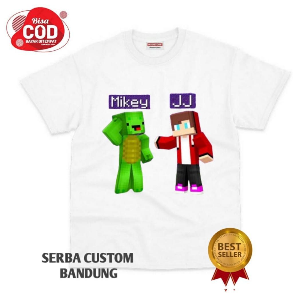 100-150cm เสื้อยืด พิมพ์ลาย Jj & Mikey Maizen Minecraft พรีเมี่ยม สําหรับเด็ก