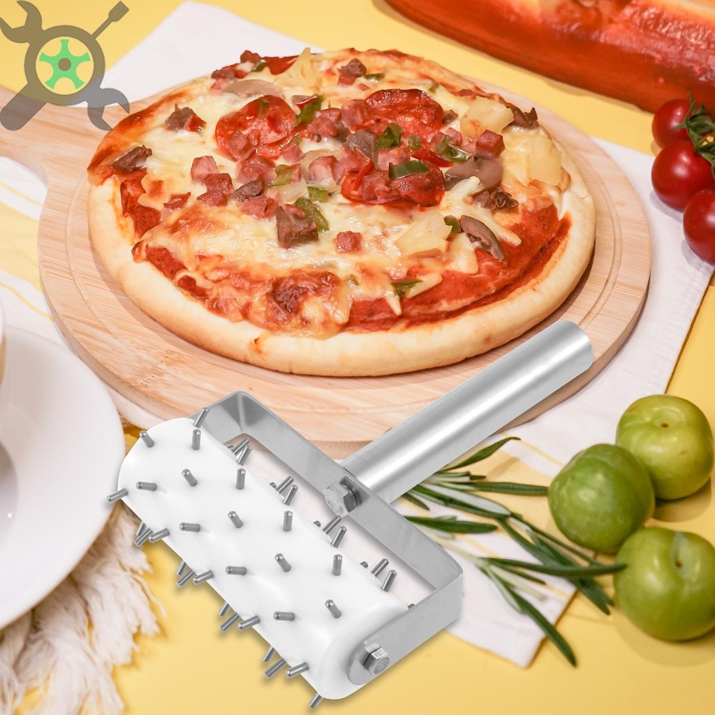สแตนเลสพิซซ่าแป้ง Docker Professional พิซซ่า Roller Spikes มัลติฟังก์ชั่พิซซ่า Docker สําหรับคุกกี้เ