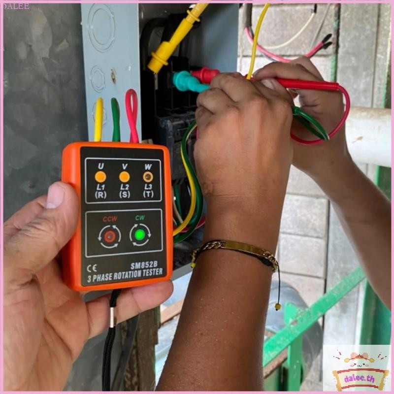 DALE เครื่องทดสอบการหมุนเฟส SM852B ที่มีประสิทธิภาพพร้อมการผลิตจอแสดงผล LED ตรวจจับการหมุนสําหรับอุป