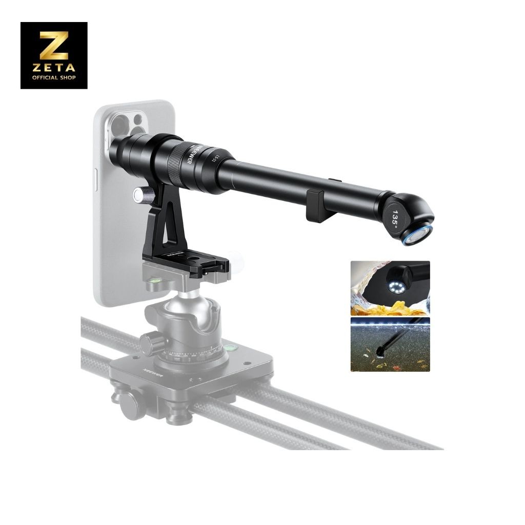 NEEWER LS-51 135° Macro Probe Lens เลนส์มือถือ ถ่ายแมลง ใต้น้ำ ไฟ LED กันน้ำ ระยะโฟกัส 18mm ขยาย 2X