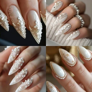 [maybeauty] 12 ตารางผสมด้านล่างแบนมุกครึ่งรอบ Rhinestones 3D ตกแต่งเล็บเครื่องประดับเล็บ Charm แต่งเล็บ {TH}