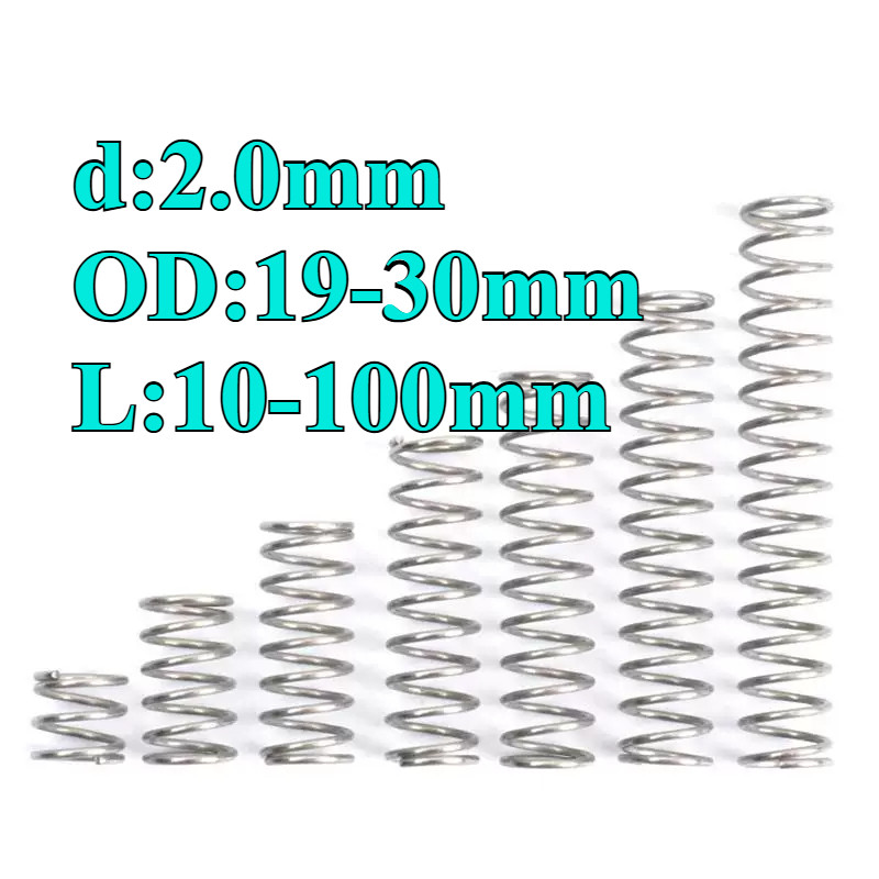 สปริงกด-สปริงดัน สปริงอัด สปริงดันทั่วไป แตนเลส 304 /Compression Spring d2.0mm * OD19-30mm * L10-100mm (ZQ-XDT-TH-1)