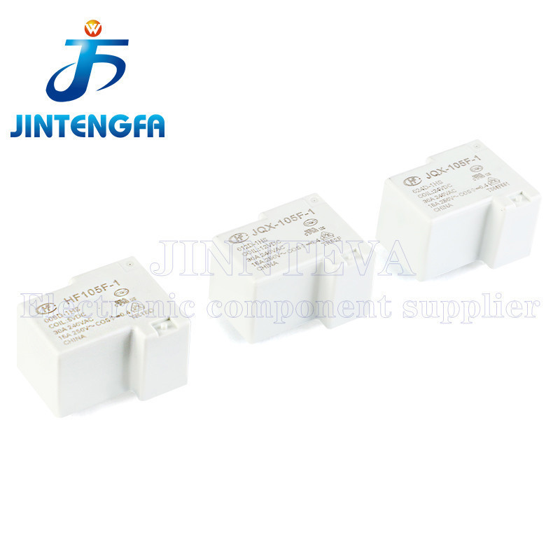 1PCS HF105F-1 JQX-105F-1 005D-1HS 012D-1HS 024D-1HS 30A 5V 12V 24V DC 4Pin Power Relay HF105F JQX-10
