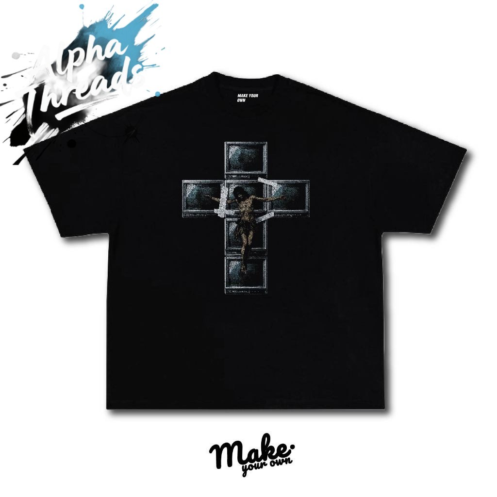 (จัดส่งตลอด 24 ชั่วโมง) เสื้อ  TELEJESUS คอชิด วินเทจ COTTON OVERSIZE  สกรีนแบบ DTG ดีที่สุดในตลาด