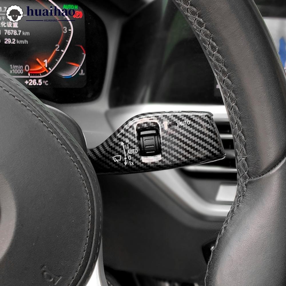 HUAIHAO 2 ชิ้น/เซ็ตพวงมาลัยรถไฟหน้าสวิทช์ควบคุม Wiper SWITCH Trim อุปกรณ์เสริมสําหรับ BMW 1 2 3 4 5 