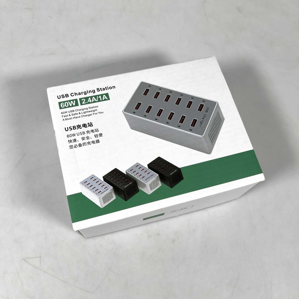 SIMPLBYSHP ALASICKA USB Hub Charger 10 Multi Port Type C 5V/2.4A 60W EU Plug - YC-A6| |