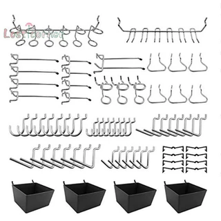 [Lostcorner] 81 ชิ้น Pegboard Hooks Assortment พร้อม Pegboard Bins Peg ล็อคเครื่องมือ Organizer [ใหม่]