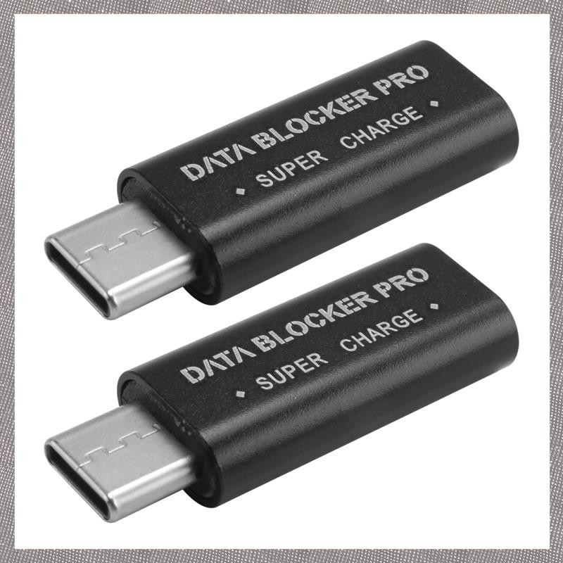 [MLO] 2PCS USB Type-C Data Blocker USB-C Juice Jack Adapter รองรับ Quick Charge(50V/5A) หยุดข้อมูลกา