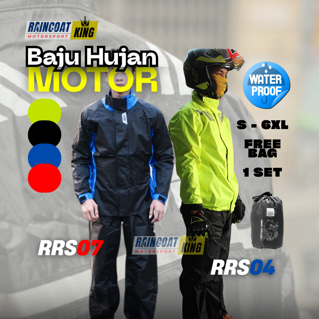 TOP CHOICE GIVI RRS07 RRS04 RainCoat ใหม่ 2023 Baju Hujan GIVI S-6XL สีฟ้า/สีแดงสีเหลืองสีดํา GREY ก