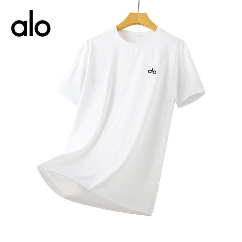 เสื้อยืดแขนสั้นพิมพ์รอบคอกีฬาวิ่งฤดูร้อน ALO ทรงหลวม