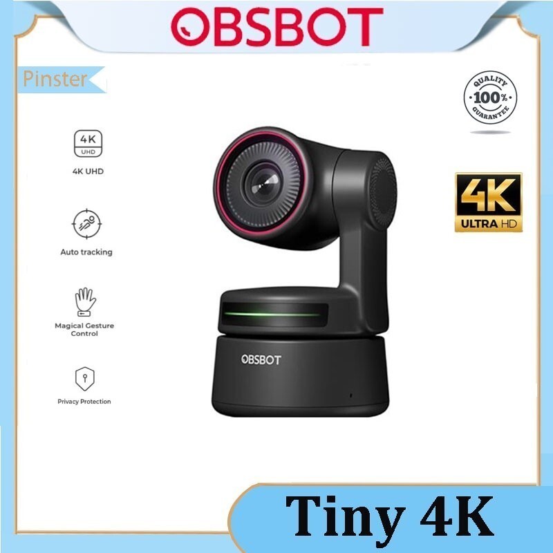 OBSBOT Tiny 4K AIPowered Tracking PTZ 4Kเว็บแคมFull HDสูงสุด 4K@30fps & 1080P@60fpsวิดีโอCon