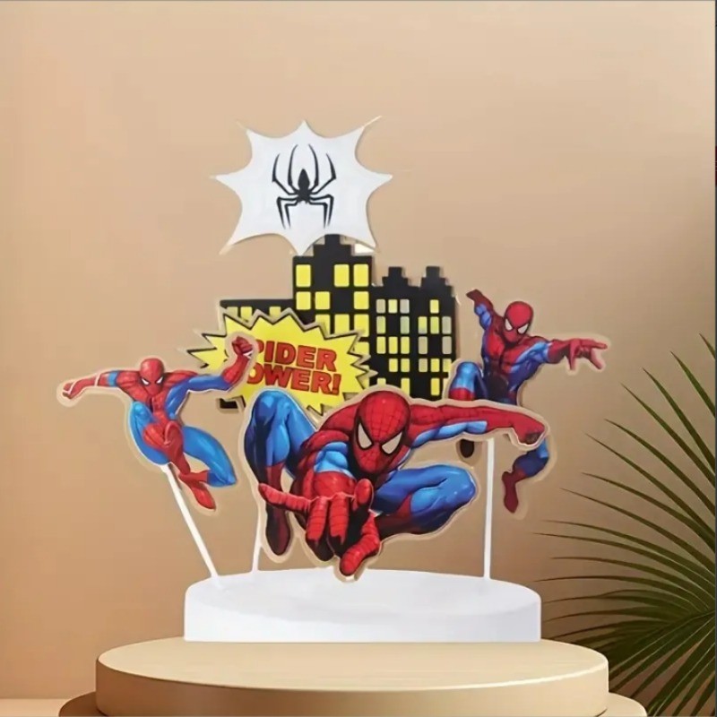 ขั้นสูง Spider Man เค้กชุดตกแต่งวันเกิดเด็ก Spider Man รูปที่ 7