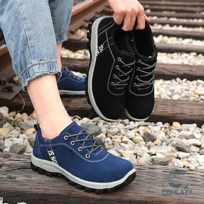 พร้อมส่ง รองเท้าเซฟตี้ พื้นเหล็กแผ่น รองเท้า safety สำหรับงานก่อสร้าง รองเท้าทำงาน ระบายอากาศ ทนน้ำมันกันลื่นsize 37-45