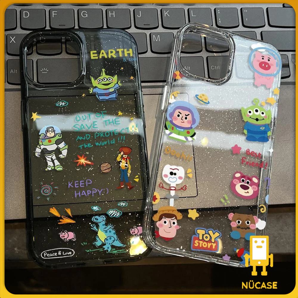 เคส iPhone 16 Pro Max iPhone 11 เคสใสแบบแวววาว TPU นุ่มสีสันสดใส การ์ตูนสุดหล่อสีสันสดใส Compatible