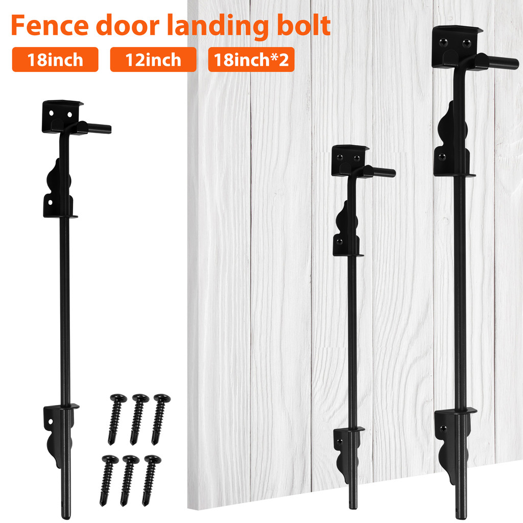 Cane Bolt Gate Drop Rod Kit 18 นิ้ว Heavy Duty ประตูเหล็ก Ground Latch รั้วพื้นดิน Latch Gates ประตู Stopper