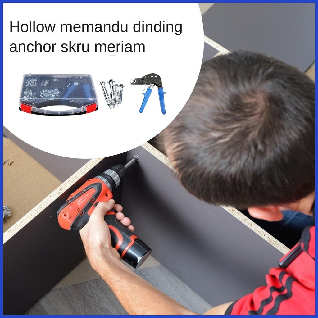 Drywall Anchors การตั้งค่าเครื่องมือ 72x/เซ็ต Drywall Anchors สกรูชุด Heavy Duty Anchors เครื่องมือ 