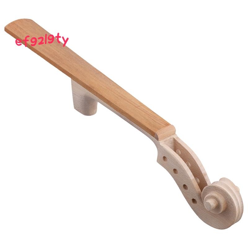 Unfinished เปลวไฟไวโอลินคอ Headstock Scroll 4/4 Unvarnished DIY ไวโอลินหัว Peg กล่อง