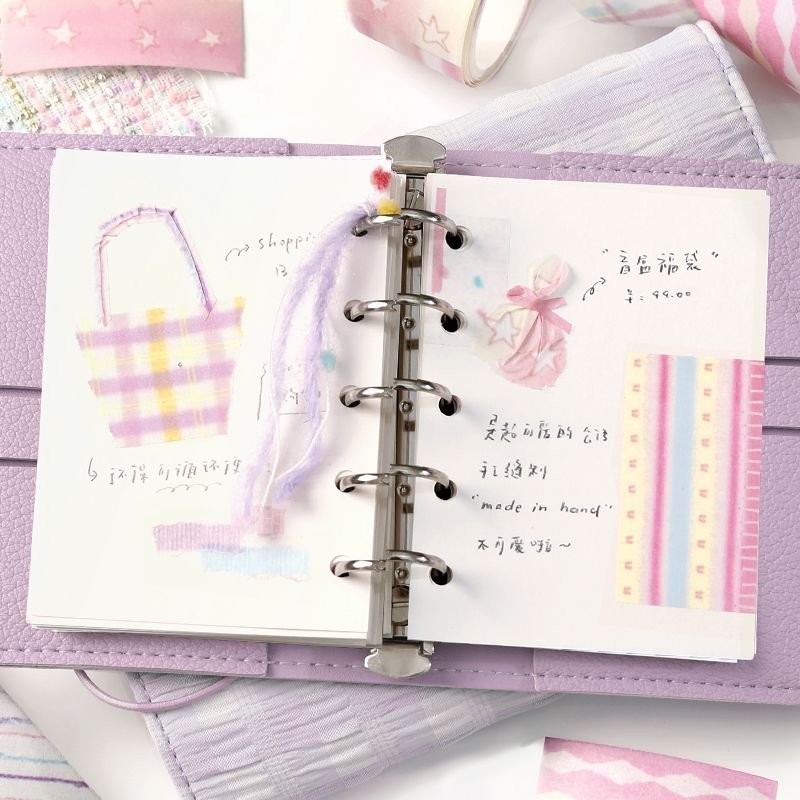 ชุดเทปวาชิสร้างสรรค์พื้นฐานเทปตกแต่งสําหรับศิลปะงานฝีมือ ทําเอง กระสุนวารสารวางแผนสมุดห่อ - รูปที่ 3