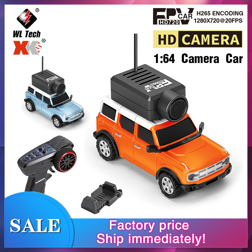 WLtoys RC รถยนต์ 1:64 Mini 6405 HD กล้องรถแข่ง 120° มุมกว้าง 2.4G 720P Dual Control