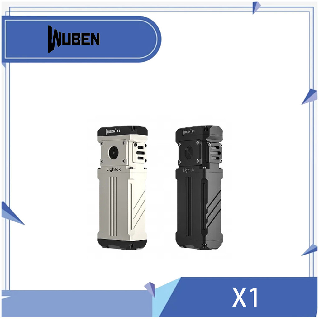 WUBEN X1 12000ลumen Type-C ไฟฉายชาร์จแบตเตอรี่ แสงสว่างสูง ใช้งานกลางแจ้ง ขนาดเล็กกะทัดรัด เพิ่มระยะ