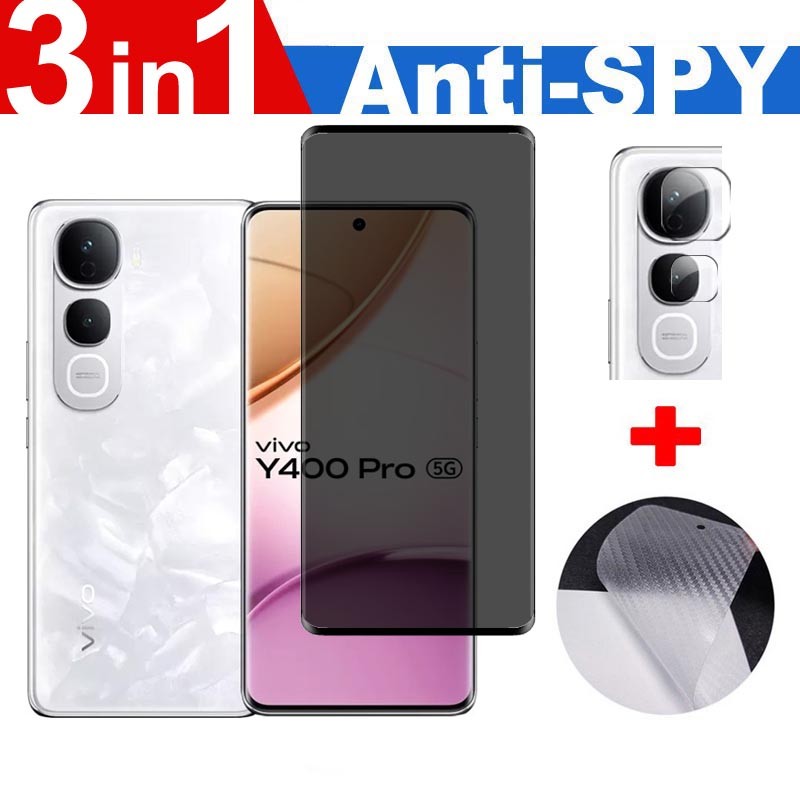 360°  ฟิล์มหลัง + ด้านหน้า ความเป็นส่วนตัว ฟิล์มกระจก ให้ Vivo Y400 Pro 5G ป้องกันสายลับ ฟิล์ม​กระจก
