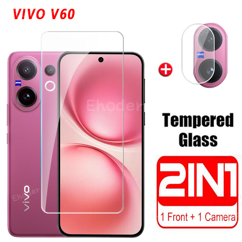 สําหรับ VIVO V70 V60 Lite 4G 5G 2025 ป้องกันหน้าจอคลุมทั้งหมดป้องกันกระจกนิรภัยสําหรับ VIVOV70 V70Elite VIVOV60 V 60 V2511 V60Lite ฟิล์มด้านหน้าเลนส์กล้อง