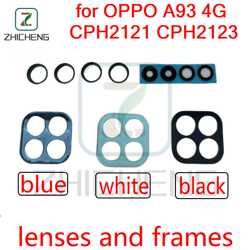 สําหรับ OPPO A93 4G CPH21, CPH2123 ฝาครอบเลนส์กระจกด้านหลังกล้องเลนส์และกรอบผู้ถือกรอบ