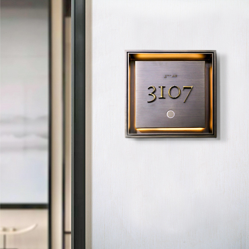 บ้านที่กําหนดเองจํานวน Luminous House Number ที่กําหนดเอง Villa โรงแรมจํานวนแผ่นตกแต่งในครัวเรือน Hi