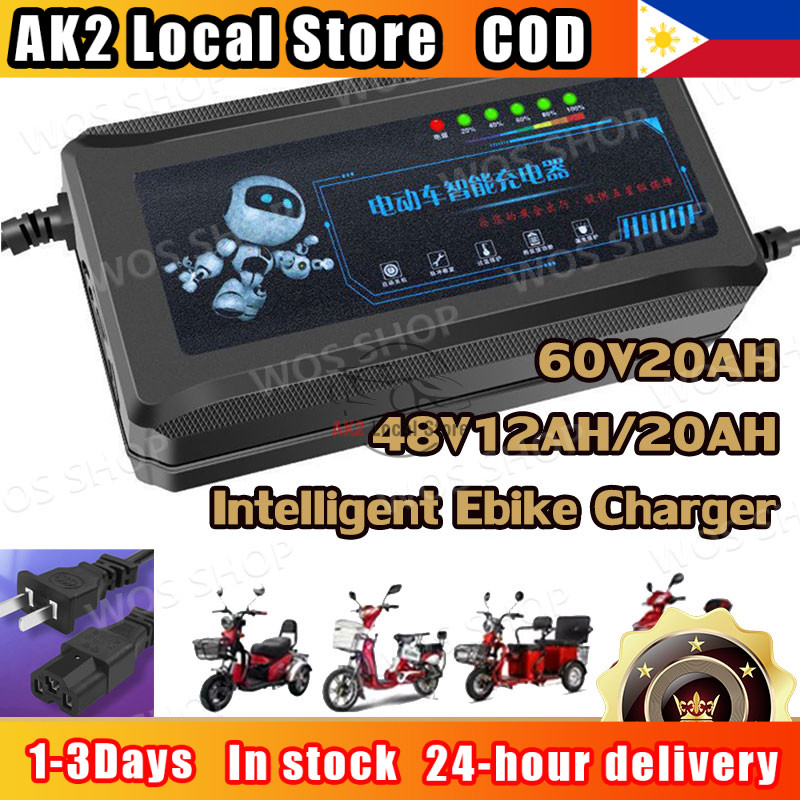 อัจฉริยะ Ebike Charger 48V-60V สำหรับแบตเตอรี่ตะกั่วและลิเธียม จัดส่งภายใน 24 ชั่วโมง