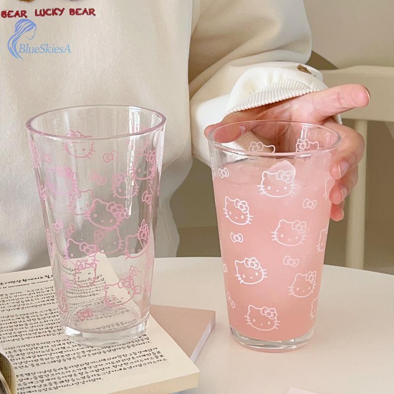 BL HelloKitty แก้วถ้วยน้ําน่ารักการ์ตูนโบว์ถ้วยแก้วลายน่ารัก Doodle แก้วกาแฟครัวเรือนผลไม้ชา Lemonade สาวของขวัญ A ราคา ถูกที่สุด ดีลบีเคเค แกลเลอรีภาพที่ 4