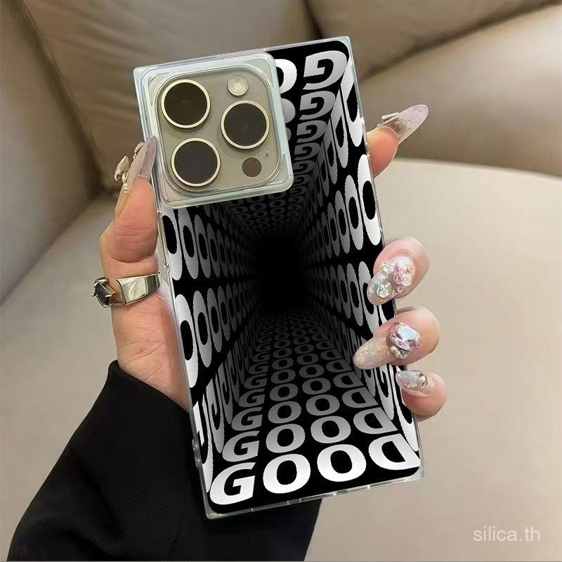 Letter Abyss Cool ขายร้อนอินเทรนด์เคสโทรศัพท์สแควร์เหมาะสําหรับiPhone 16promax 15promax 16 15 14 13 pro max 12promax 11Promaxกันกระแทกป้องกันกรณีX3RL