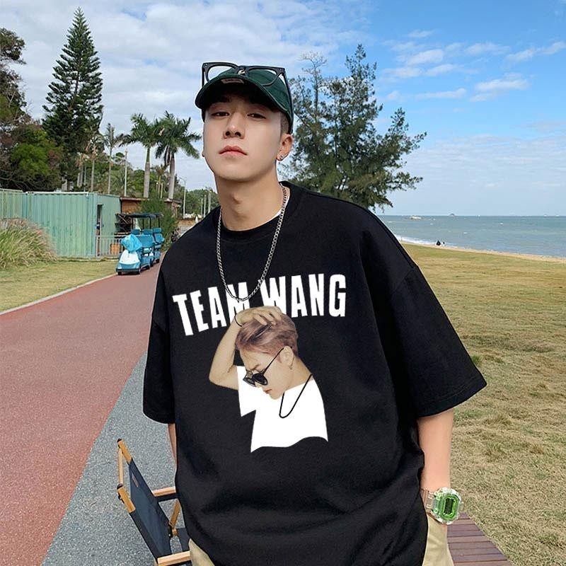 เสื้อยืดพิมพ์ลายตัวละคร TEAM WANG ทำจากผ้าฝ้ายแท้ ระบายอากาศได้ดี