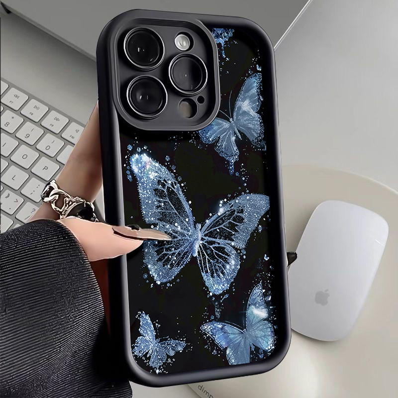 HP Blue Butterfly สําหรับ Samsung A14 A16 A36 A56 A03 A13 A05 A04 A24 A35 A23 A15 A33 A05S A06 A54 A