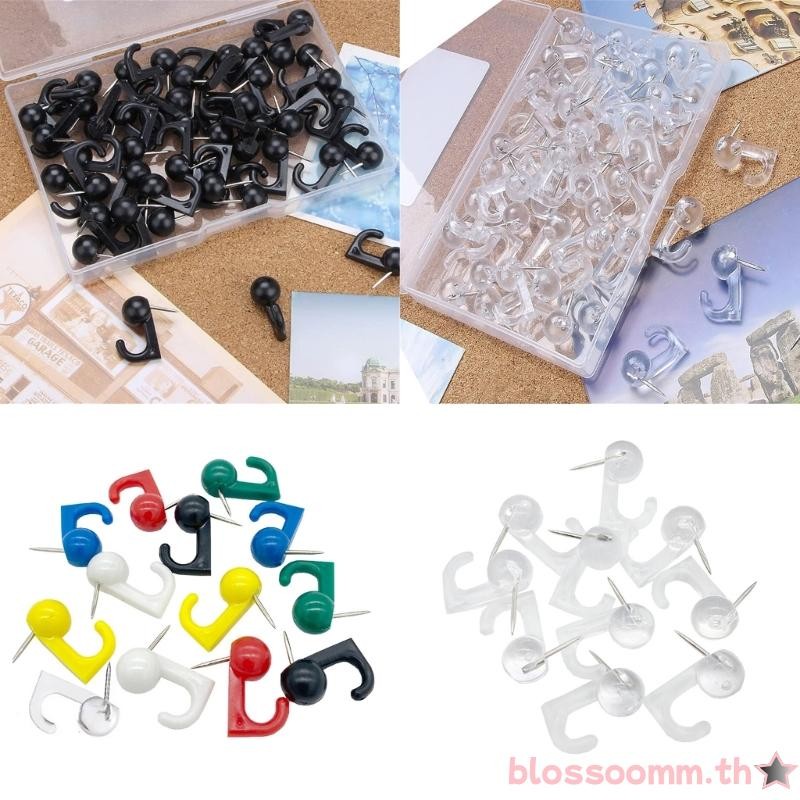 BLOSS 30 50 ชิ้น Push Pin Picture Hooks Bulletin Board Hooks สําหรับ Bulletin Board