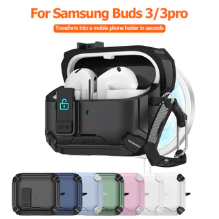 เคสหูฟังสำหรับ For Samsung Buds 3 Pro Buds3 Pro W พร้อมตัวล็อคนิรภัย เคสกันกระแทกแบบป๊อปอัพ แม่เหล็ก กันกระแทก เคสแข็ง