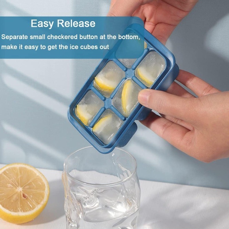 1/3/5 ชิ้นถาดน้ําแข็งซิลิโคนแบบใช้ซ้ําได้ - แม่พิมพ์ทําน้ําแข็งวางซ้อนกันได้ในครัวเรือนสําหรับค็อกเทลที่ปัด - รูปที่ 2
