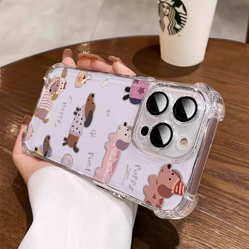 3 In1 A Group Of DogsสําหรับIphone Ip11 11 Pro 11 Pro Max 6 7p X Xr Xsmaxเคสโทรศัพท์นุ่มAnti Fallป้อ