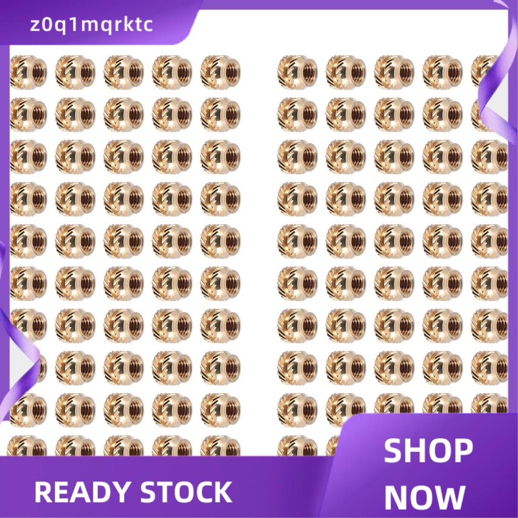 z0q1mqrktc 100 ชิ้น M3 ด้าย Knurled ทองเหลืองเกลียวความร้อนชุดทนความร้อนใส่ Embedment,M3X5X4,สําหรับ