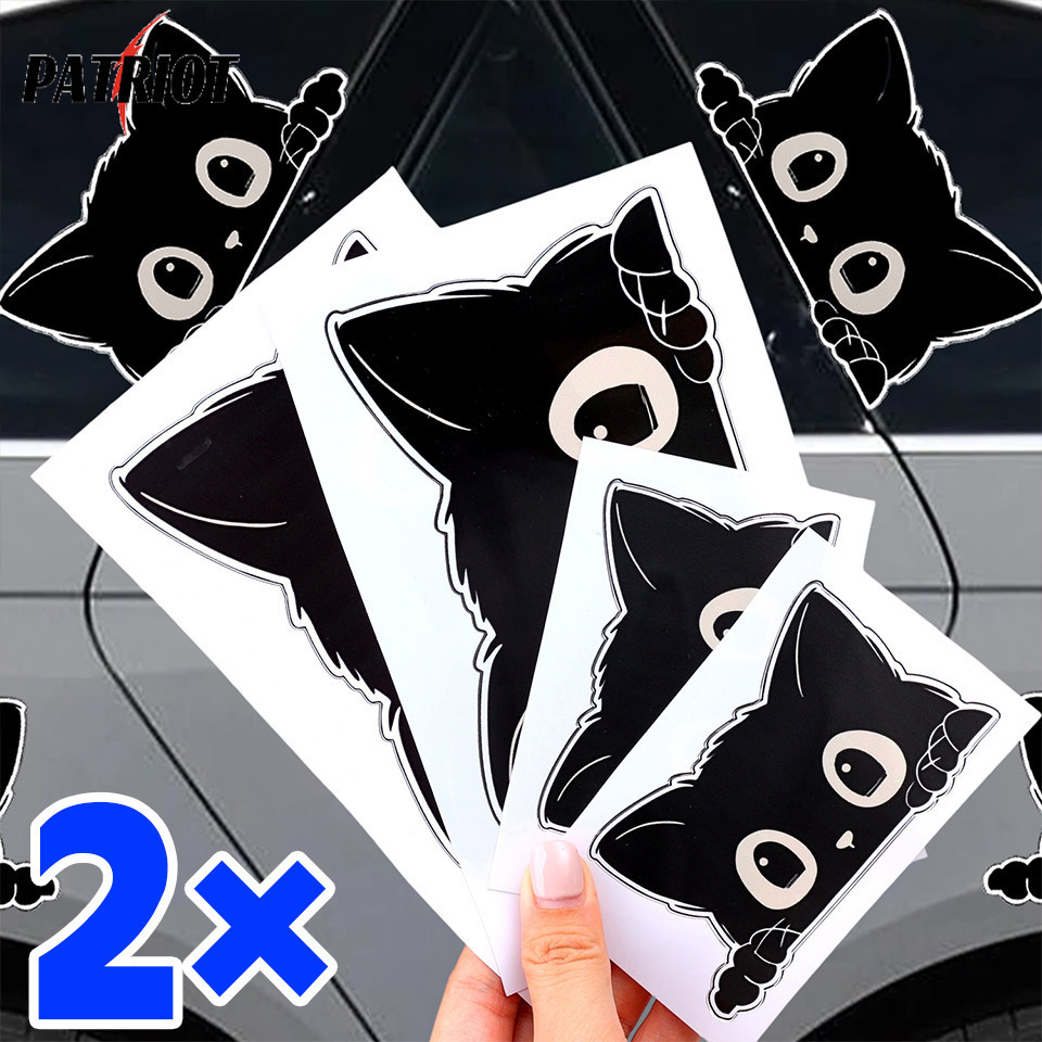 [AUTO & 3C] 1/2 ชิ้น - Black Cat Car Sticker Scratch Cover - ดีไซน์การ์ตูนน่ารักกันน้ํา PVC Decal สําหรับรถยนต์รถจักรยานยนต์รถยนต์ไฟฟ้า