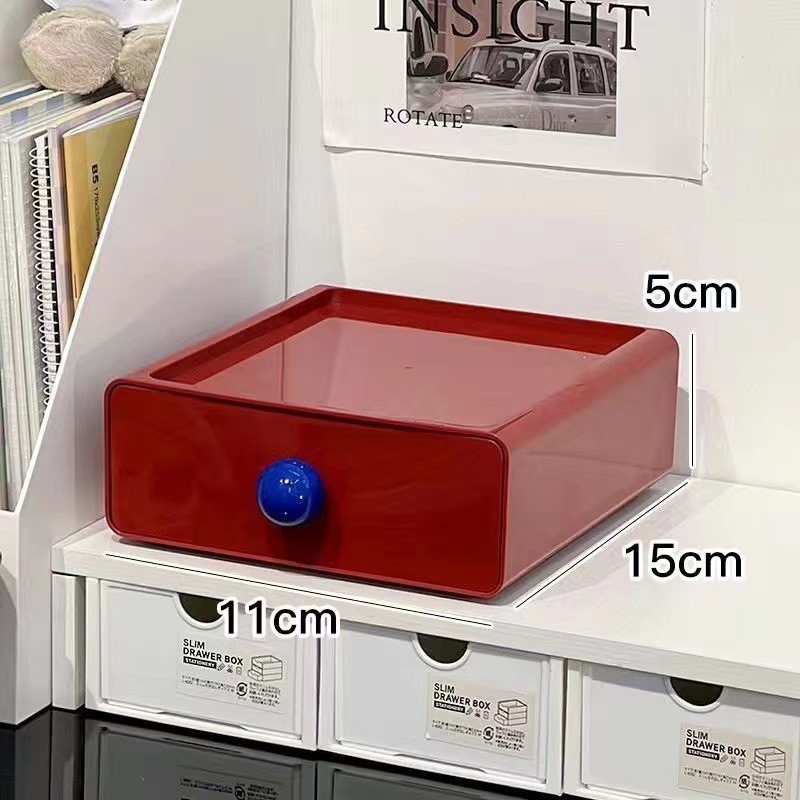 BHQ กล่องจัดระเบียบโต๊ะทำงาน วางซ้อนกันได้ แผ่นติดผนัง ไม่ต้องเจาะรู สำหรับพื้นที่เล็ก - รูปที่ 6