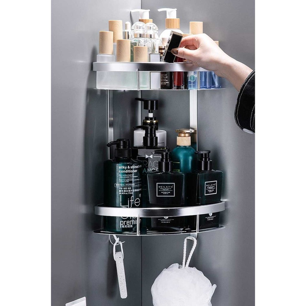 FSNASTR LemonBest ชั้นวางมุมอลูมิเนียม 2 ชั้น - G48