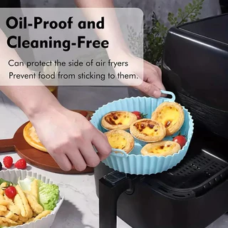 BLIVO ซิลิโคนแบบใช้ซ้ําได้ Air Fryer Liners AirFryer กระดาษไม่ติดถาดอบสําหรับห้องครัวบ้าน 1 ชิ้น