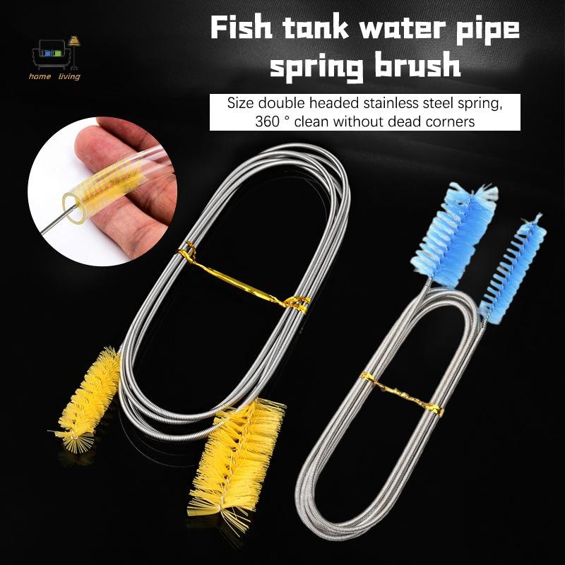 [ออนว] 90/155/200เซนติเมตรทําความสะอาดแปรงยืดหยุ่นคู่ จบ ท่อแปรงเครื่องมือทําความสะอาดพิพิธภัณฑ์สัตว์น้ําตู้ปลาปั๊มน้ําอุปกรณ์เสริม [ไทย]