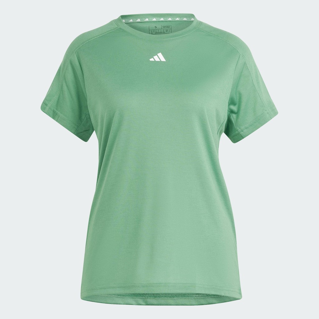 adidas Gym & Training เสื้อยืดคอกลม AEROREADY Train Essentials Minimal Branding ผู้หญิง สีเขียว IS3958