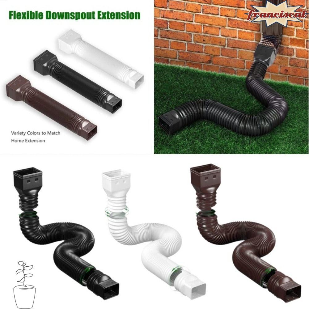 FRANCISCAL Rain Gutter Downspout Extensions, Adjustable Drain Downspout Extender, ทนทานพร้อมสกรู Rai