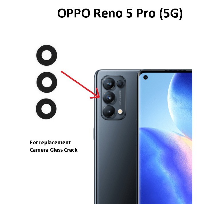 BM OPPO Reno 5 Pro (5G) / Reno5 Pro / Reno5Pro เลนส์กระจกกล้องหลังสําหรับซ่อมแซม PDSM00 PDST00 CPH22