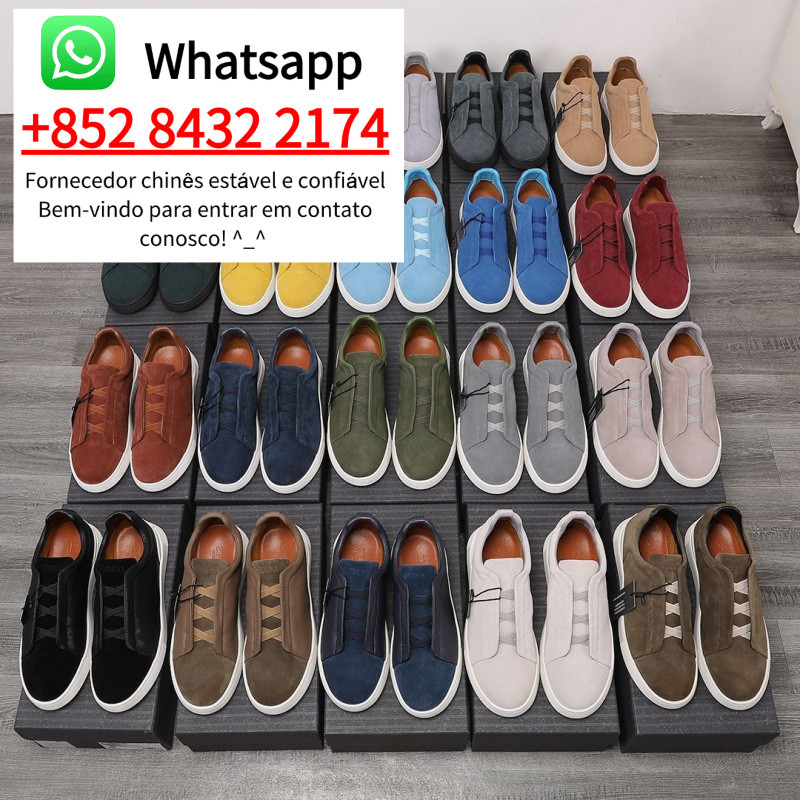 Zegna2025 รองเท้าผ้าใบแฟชั่นลําลองสําหรับผู้ชายสไตล์ใหม่รองเท้าเทนนิส