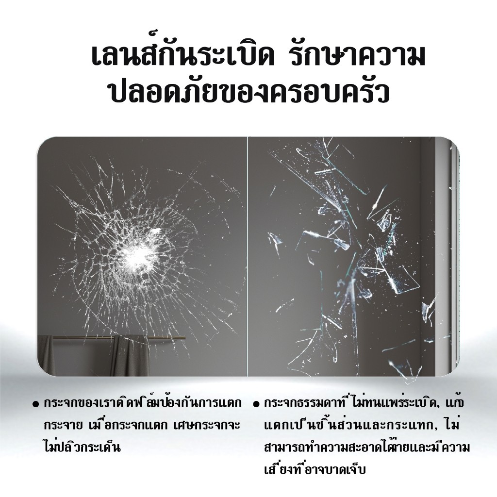 SEVENWOOD กระจก bathroom mirror ห้องน้ํา กระจกมีไฟ กระจก led กระจกแต่งหน้า กระจกแขวน ควบคุมด้วยระบบสัมผัส ปรับแสงได้ 3ส - รูปที่ 4