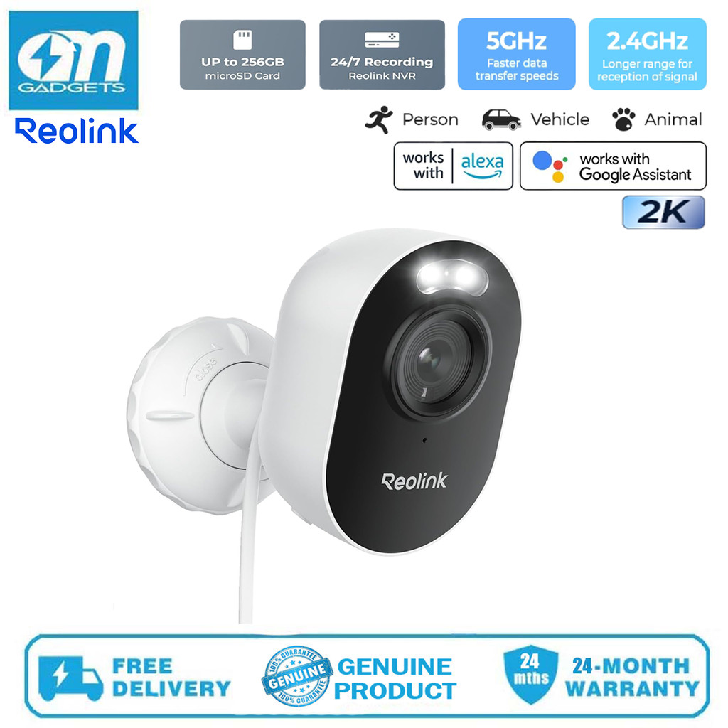 REOLINK Lumus 2K กล้องรักษาความปลอดภัยกลางแจ้งไร้สาย, อัพเกรด 4MP Spotlight Color Night Vision, WiFi